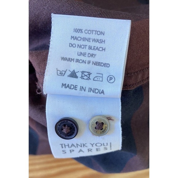 Rare Rabbit Check Button Up Shirt Size Large Men’s Brown Navy - Picture 5 of 8